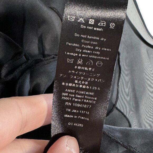 Anne Fontaine Black Silk Organza Layered Sleeveless Aubrey Top - Picture 8 of 8